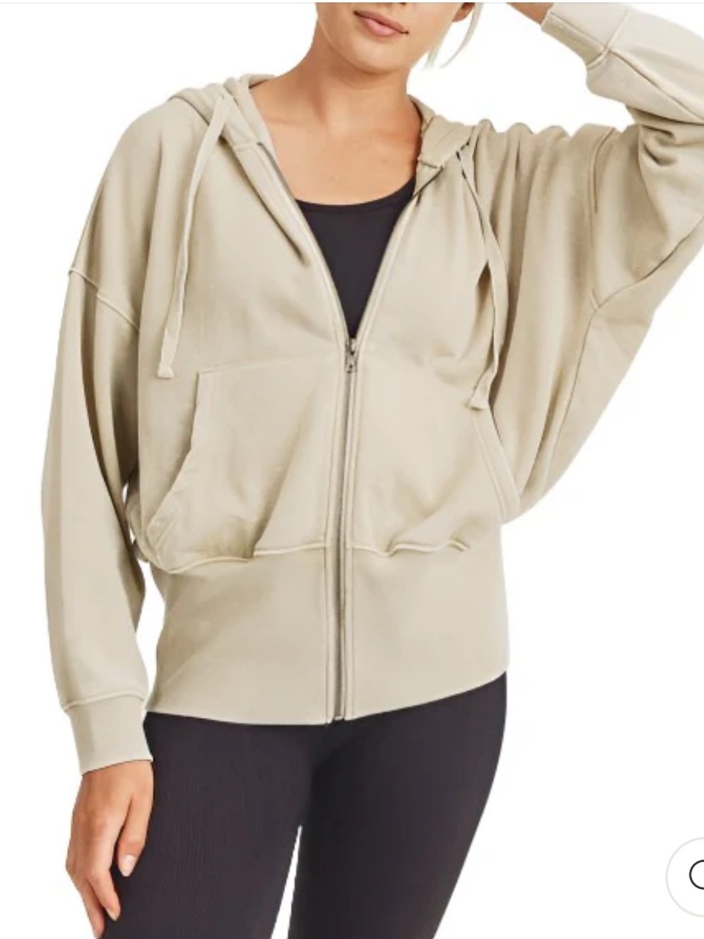 MONO B NATURAL ZIP HOODIE